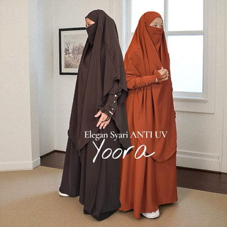SYARI SET HAJI UMROH YOORA ANTI UV  | Gamis set Khimar Cadar / gamis Frenchkhimar