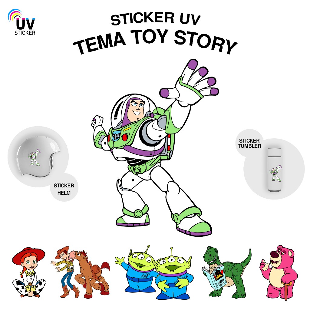 สติ๊กเกอร์ยูวี - TOY STORY CARTOON THEME | สติ๊กเกอร์ยูวี, สติ๊กเกอร์มอเตอร์ไซค์, สติ๊กเกอร์ติดรถ, สติ๊กเกอร์หมวกกันน็อค, สติ๊กเกอร์ TUMBLER, สติ๊กเกอร์ 3D, สติ๊กเกอร์ DTF UV, BY UVStickers