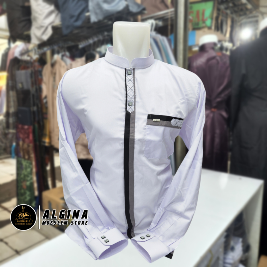 กระดุมข้อมือแขนยาวสีขาว Koko Al Wafa Thailand | Al Wafa ชุดเดรสมุสลิมแขนยาวพิเศษระดับพรีเมียม
