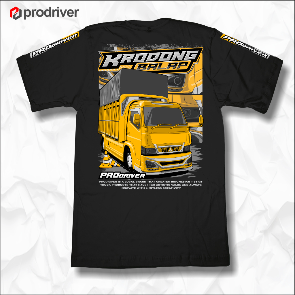 Prodriver Canter รถบรรทุกเสื้อยืดผ้าใบกันน้ํา Krodong PDR022 แขนสั้นลูกเรือคอ Unisex ผู้ใหญ่ด้านบน