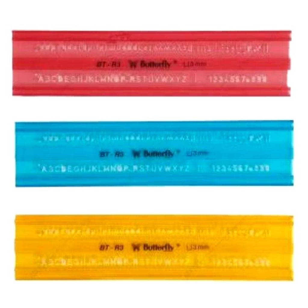 BUTTERFLY ALPHABET LETTER TEMPERING STENCIL RULER SCREEN PRINTING LETTER PRINTING