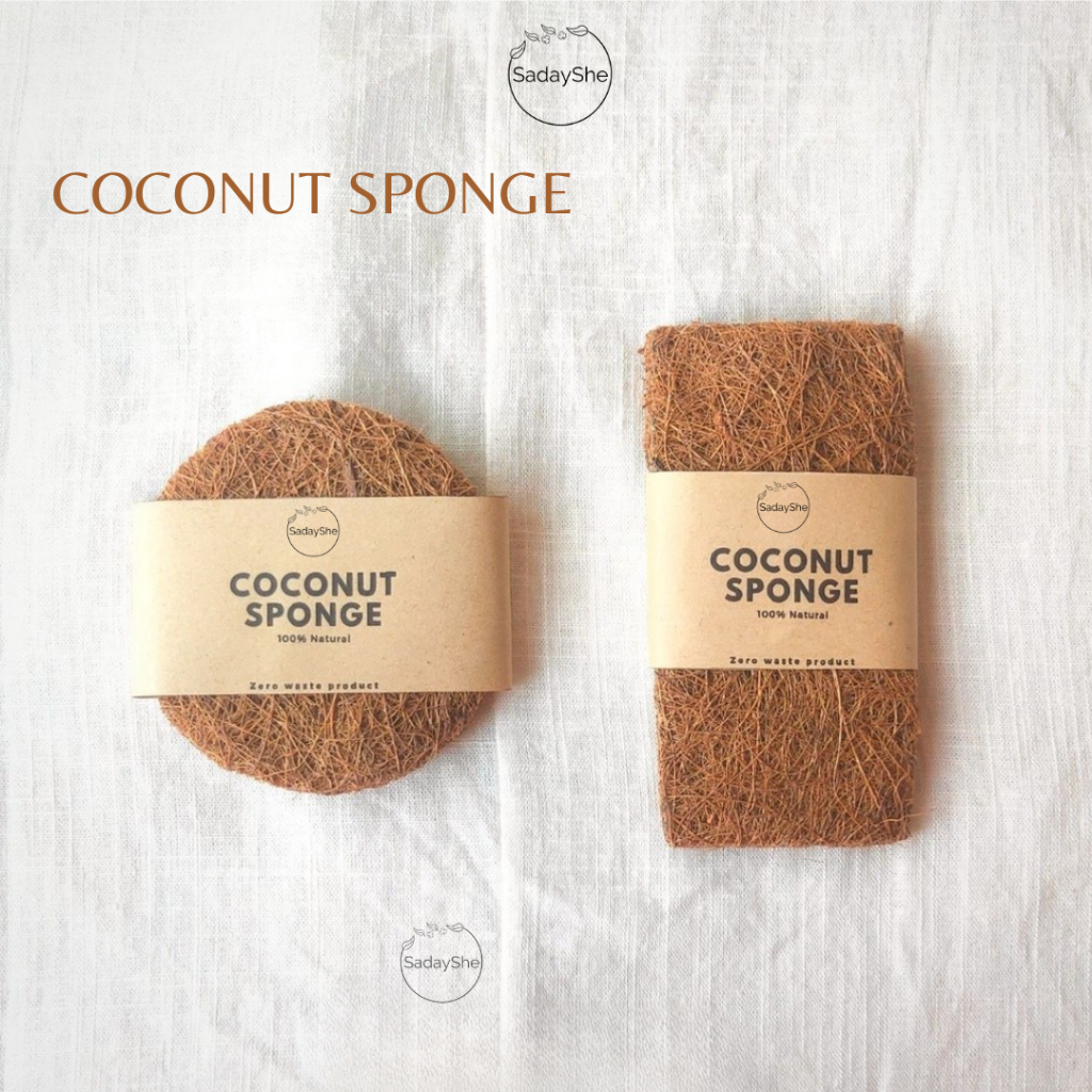 COCONUT SPONGE เส้นใยมะพร้าวธรรมชาติ SPONGE สําหรับล้าง DISHES ออร์แกนิกธรรมชาติ ZERO WASTE ENVISRONMENTLY FRIENDLY