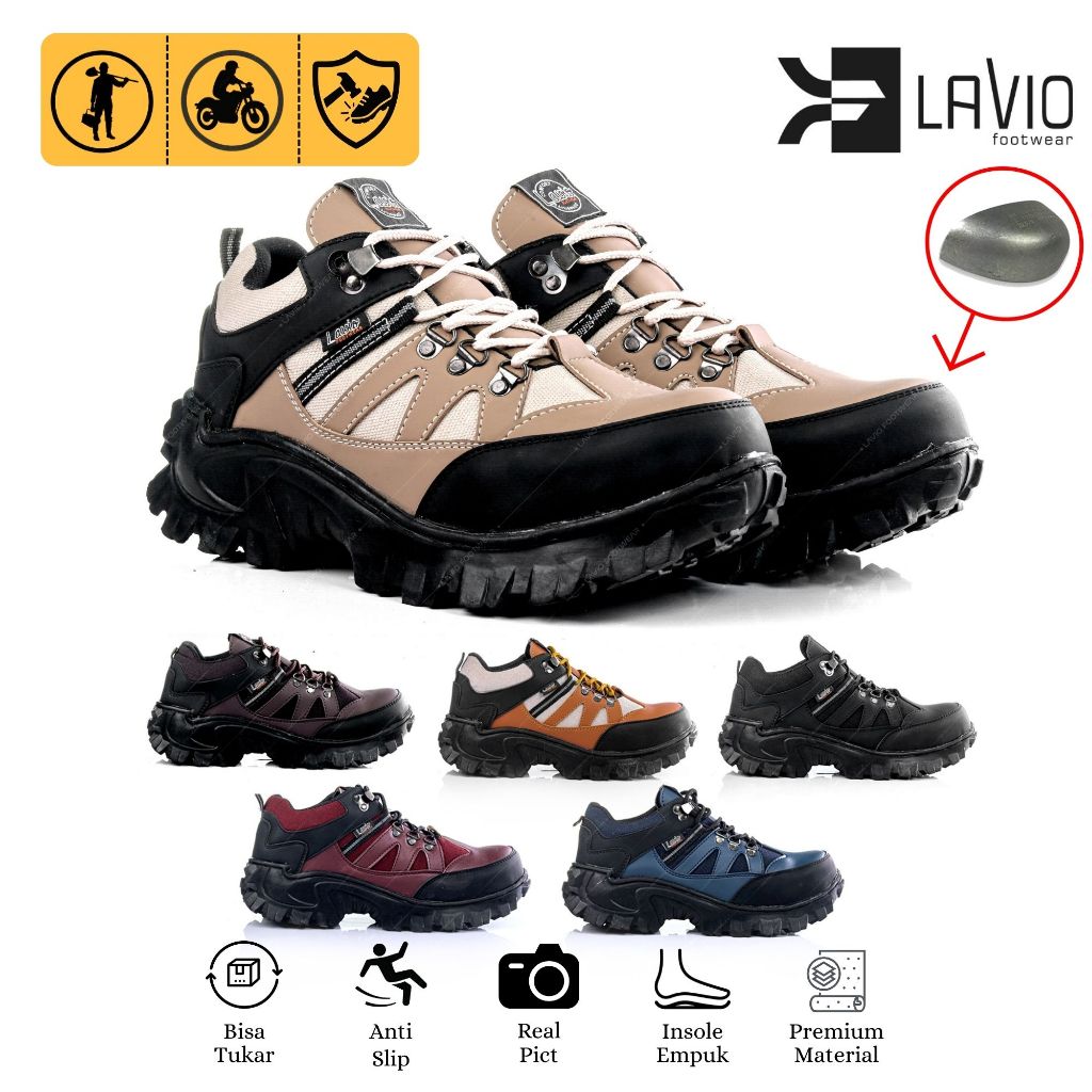Lavio รองเท้านิรภัยสําหรับผู้ชายและผู้หญิง Unisex Steel Toe Low Work Project Touring A86 ขนาด 36-46
