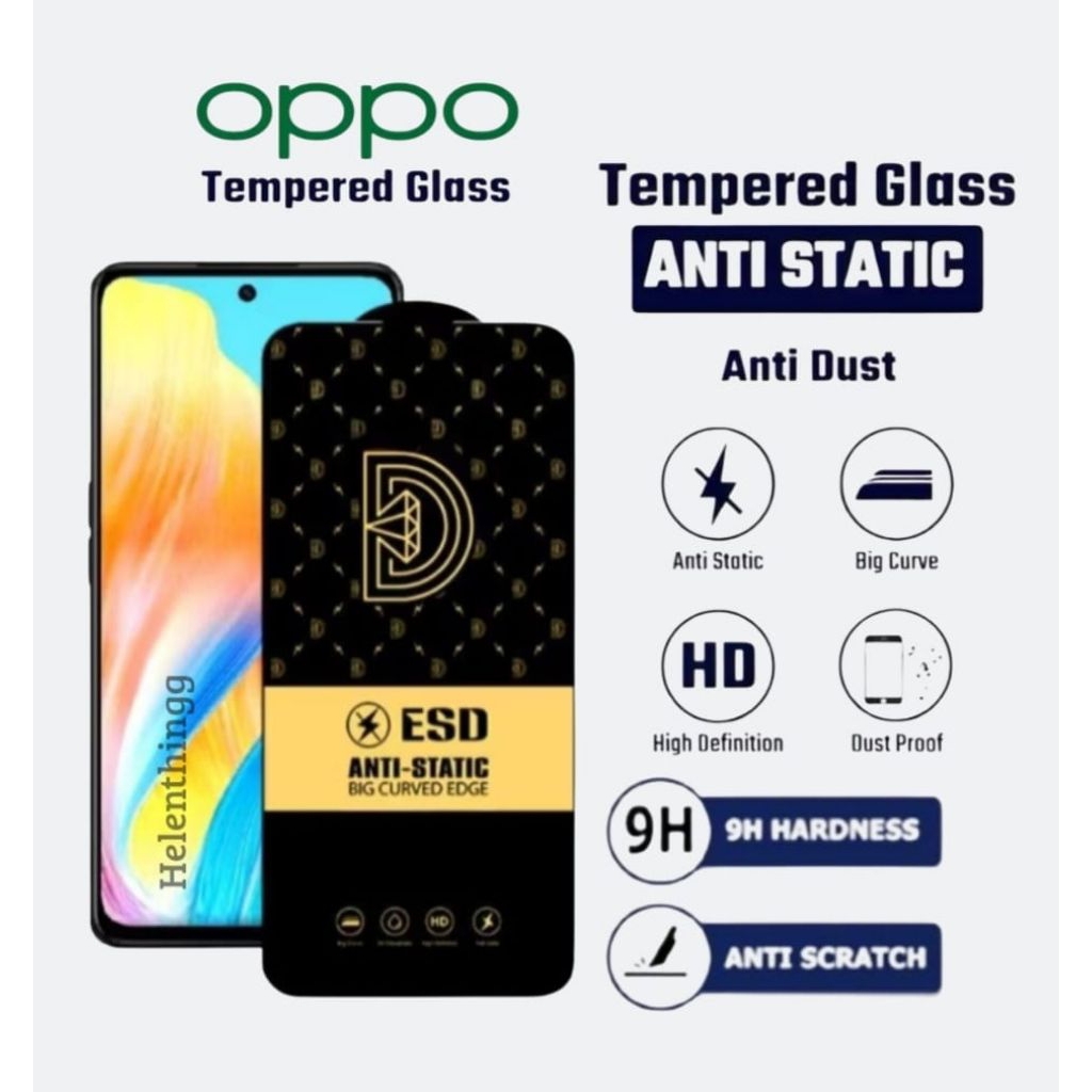 กระจกนิรภัย Esd Anti Static Oppo A73 A93 A54 A54s A74 A94 A95 A35 A55 A36 A56 A56s A76 A96 A57 A57 A