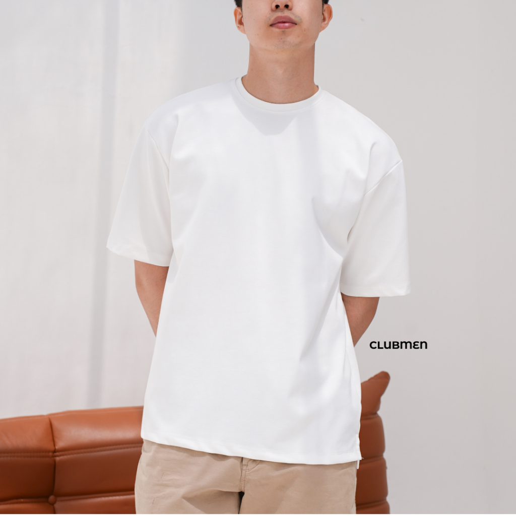 CLU3Mens Premium เสื้อยืดธรรมดา BWHITE CM3