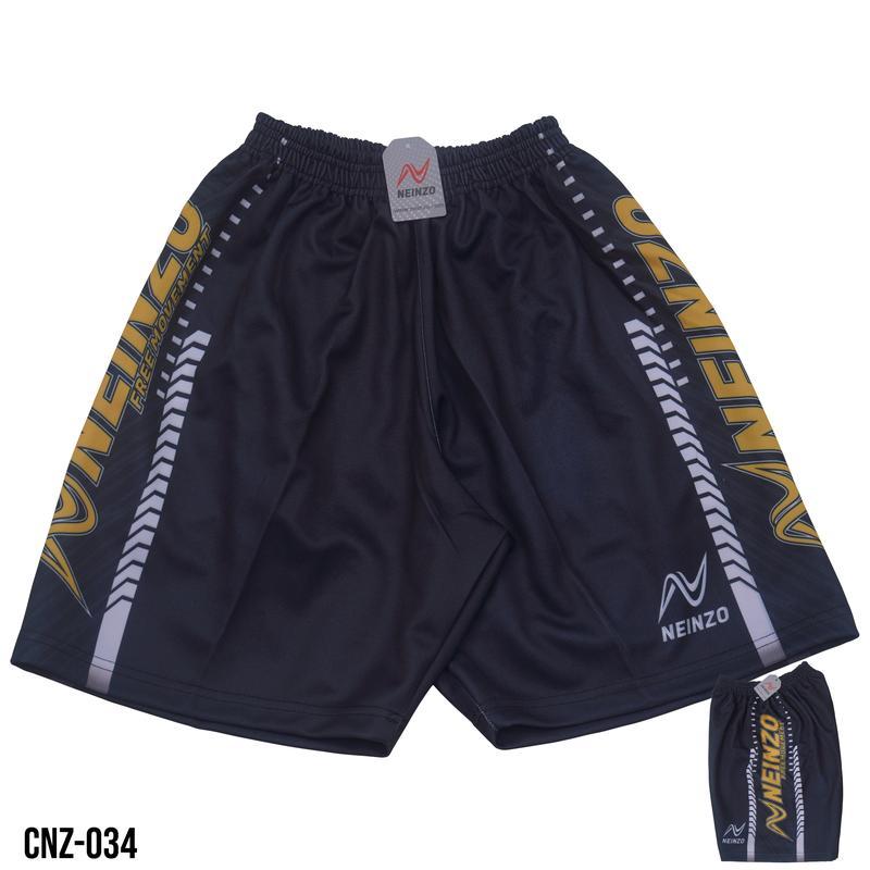 Neinzo กางเกงวอลเลย์บอลสีดําทองพิมพ์ดั้งเดิม CNZ-034