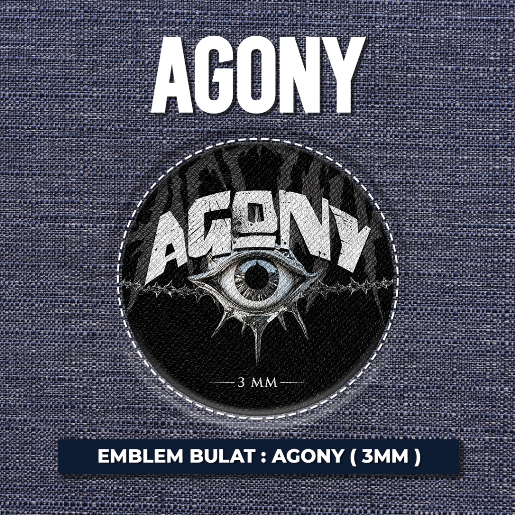 AGONY สัญลักษณ์ปักรอบ 3 มม. เส้นผ่านศูนย์กลาง - 2 ชิ้น