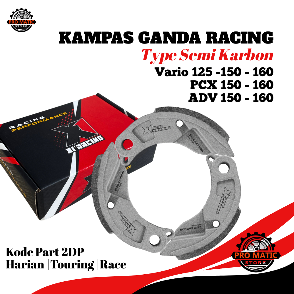 X1 RACING Double Clutch Semi Carbon Type Beat - Vario - Nmax - Mio M3 Carbon Kevlar Double Clutch X1