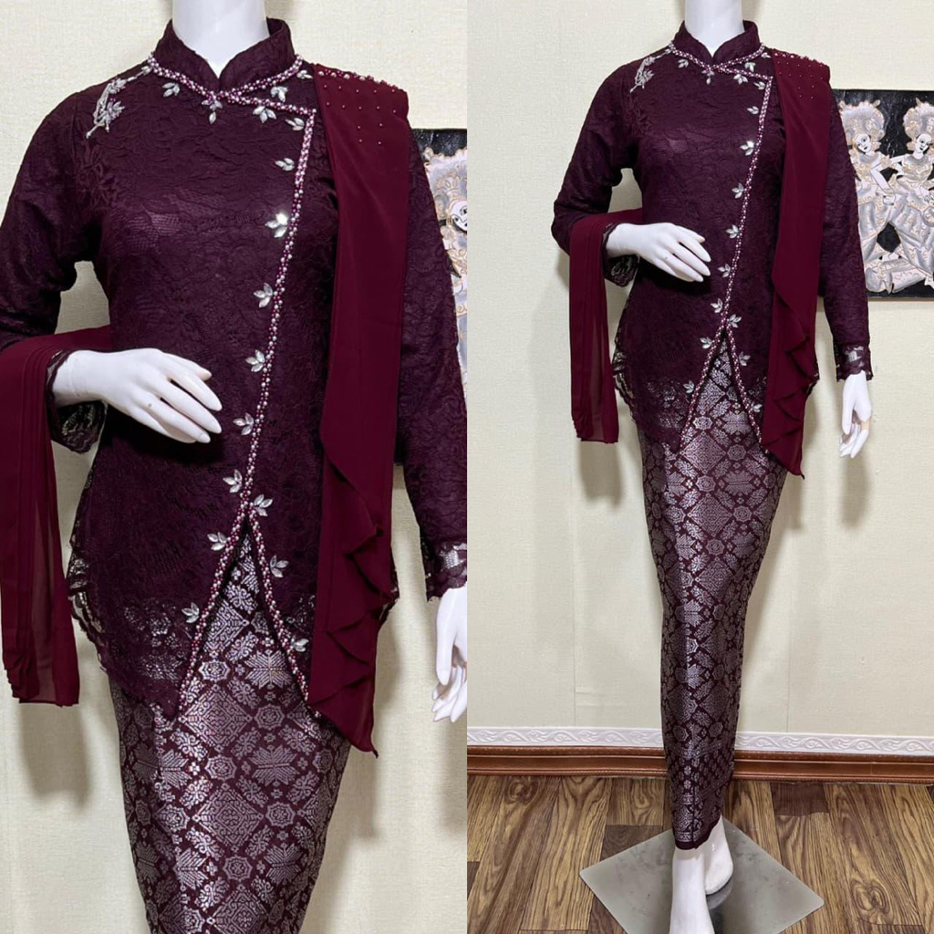 Zayna Kebaya Jngan Brocade Chocolate Mahogany / kebayaงานแต่งงาน / kebayaสมัยใหม่ / kebaya / modern 