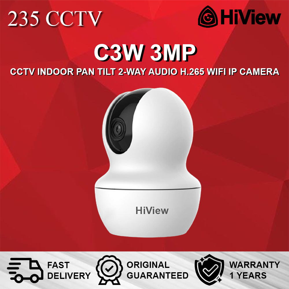 HIVIEW C3W 3MP Cctv ในร่ม Pan Tilt 2-Way Audio H.265 WIFI IP กล้อง