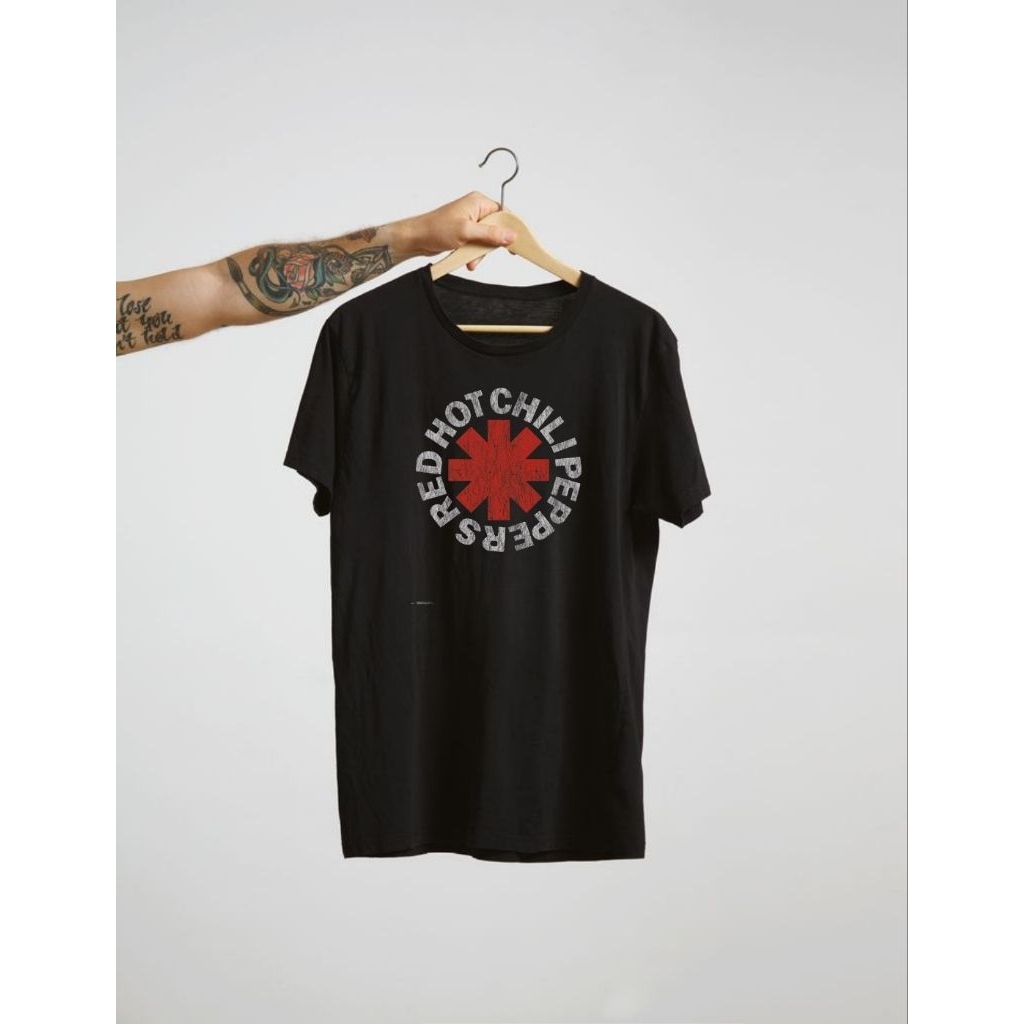 เสื้อยืดดนตรี RHCP สีดํา Unisex