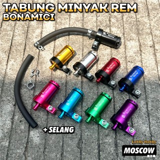 TABUNG MINYAK REM BONAMICI / tanpa tabung UNIVERSAL SEMUA MOTOR HONDA YAMAHA MATIC BEBEK TABUNG MASTERREM BONAMICI IMPORT BAHAN FULL CNC MODEL PANJANG TABUNG BOTOL MASTER REM BONAMICI PEMAKAIAN DEPAN ATAS MOTOR WARNA MERAH BIRU HITAM GOLD SILVER