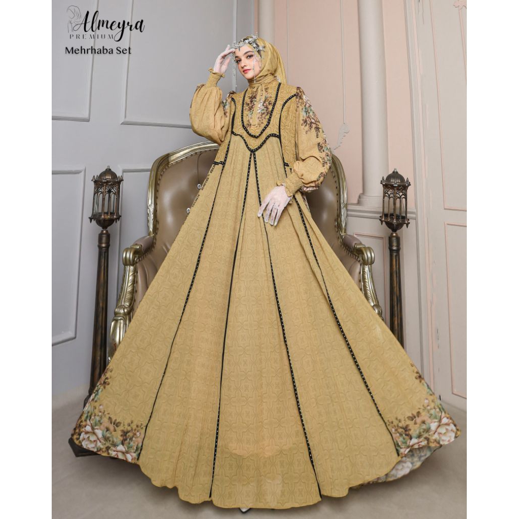 Modern Syari Gamis Mehrhaba Set By Almeyra Premium / Modern Syari Gamis / Syari Gamis สวย / Premium 