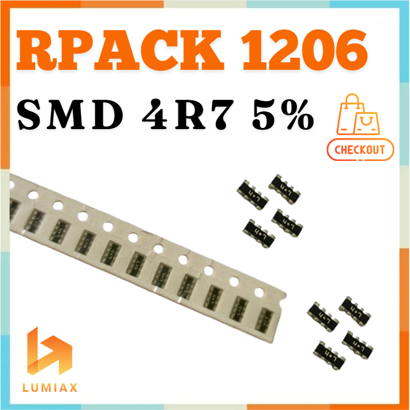 10 ชิ้น Array 1206 4R7 47 โอห์ม 5% ตัวต้านทาน SMD Rpack 1206 4R7 5%
