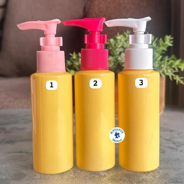 100ML SONYA สีเหลืองขวดพลาสติก CHOOSE TYPE PUMP LOCK CAP NUMBER 1.2.3