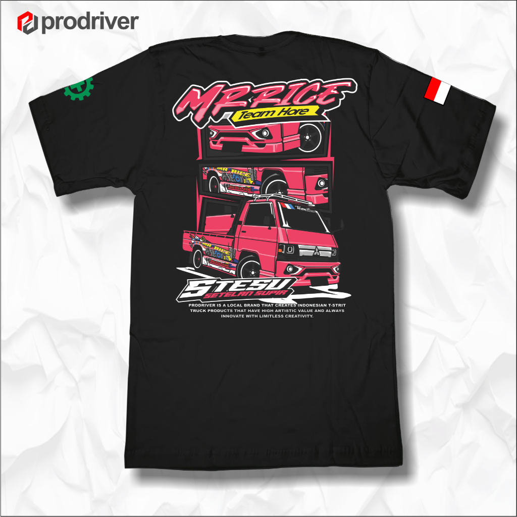 L300 Pick Up Stesu PDR021 แขนสั้นคอลูกเรือผู้ใหญ่ Top Distro Unisex