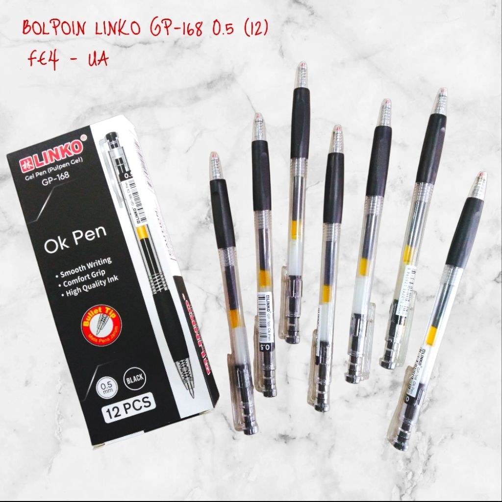 ขาย 1 PACK มี 12 / BLACK BALLPIN / LINKO GP-168 BALLPIN / POLPEN 0.5 / BLACK POLPEN / ATK / LIQUID P