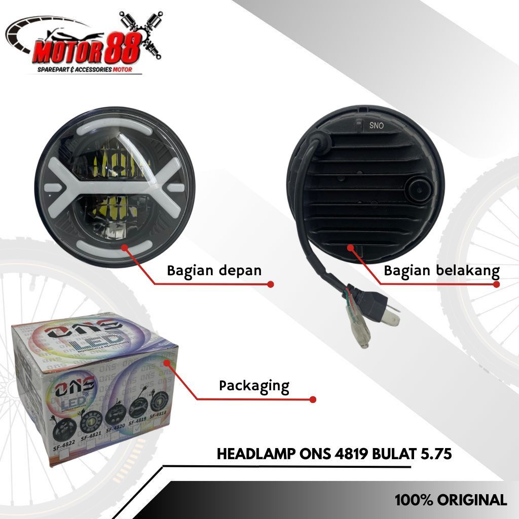 ONS - ไฟหน้า LED ทรงกลม 5.75" 4819