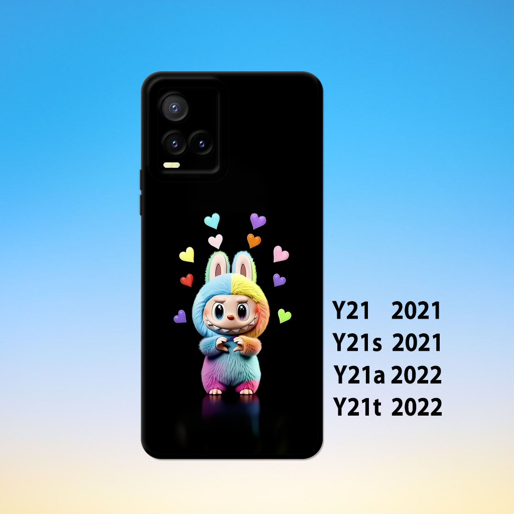 HP Vivo Y21, Vivo Y21S, Vivo Y21A, Vivo Y21T _เคสโทรศัพท์ยางสีดําสุดเท่ ยืดหยุ่น หนา