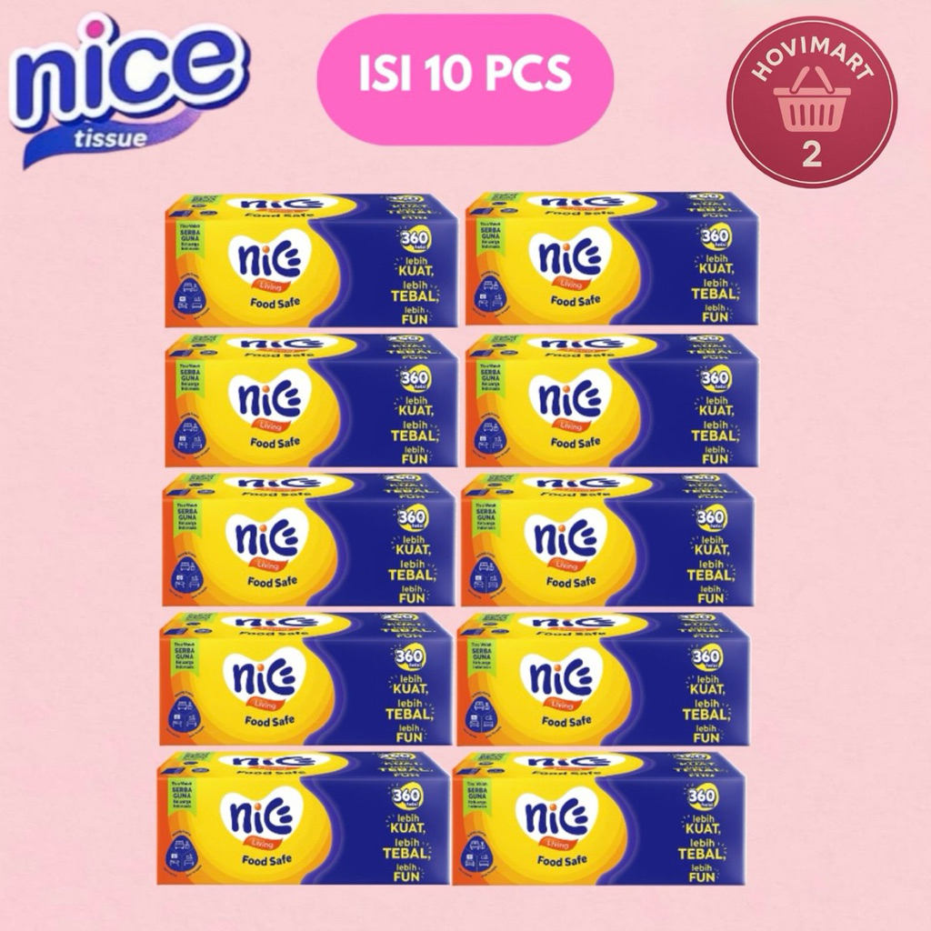 { PACKAGE 10 ชิ้น } NICE Tissue 360 Strands 2Ply / NICE กระดาษเช็ดหน้า / กระดาษเช็ดหน้า NICE!