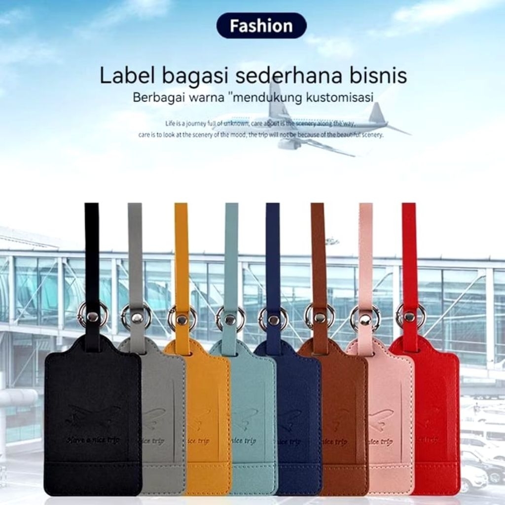 GANTUNGAN PU LEATHER LUGGAGE TAG / LUGGAGE NAME HANGER / LUGGAGE ACCESSORIES / LUGGAGE NAME TAG