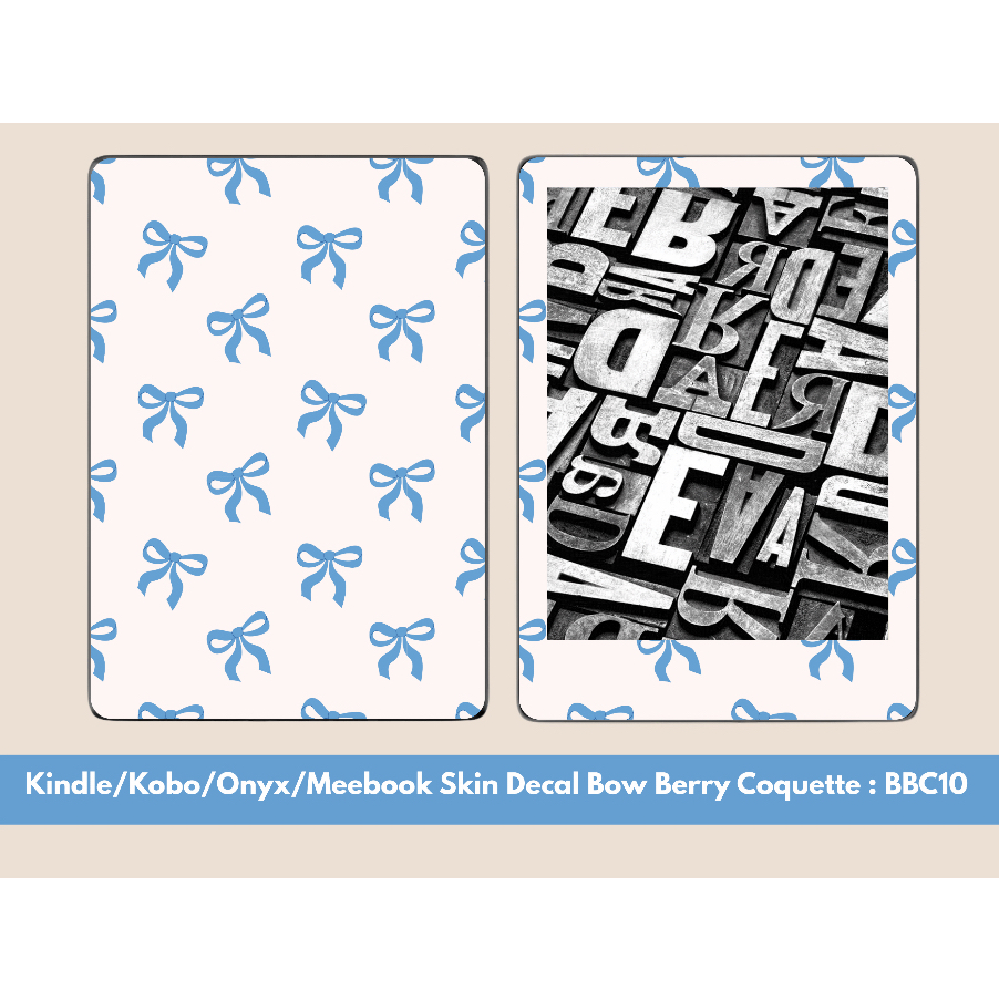 HeyDeary Kindle/Kobo/Onyx Skin Decal BOW BERRY COQUETTE: BBC10 สติกเกอร์ไวนิลคุณภาพพรีเมี่ยม