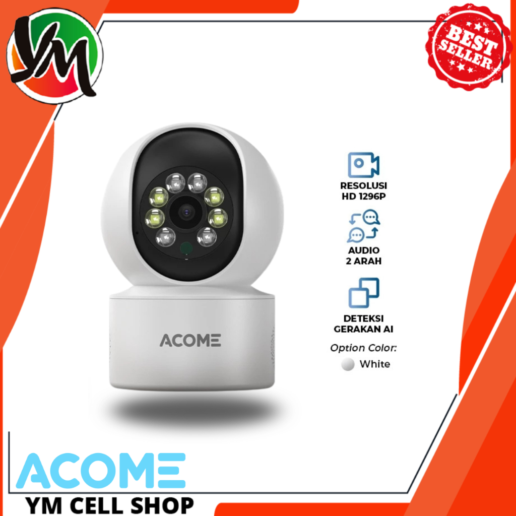 กล้องวงจรปิด ACOME APC08 ACOME IoT APC08 กล้องวงจรปิด WiFi ในร่มไม่มีจุดบอด 2-Way Audio Full HD ความ