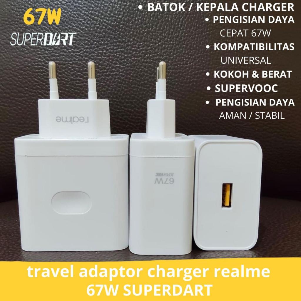 ( 67W ) ￼Travel Adapter Charger Casan REALME 13 Pro C63 C65 C75 67W SuperDART VOOC TYPE C / Travel A