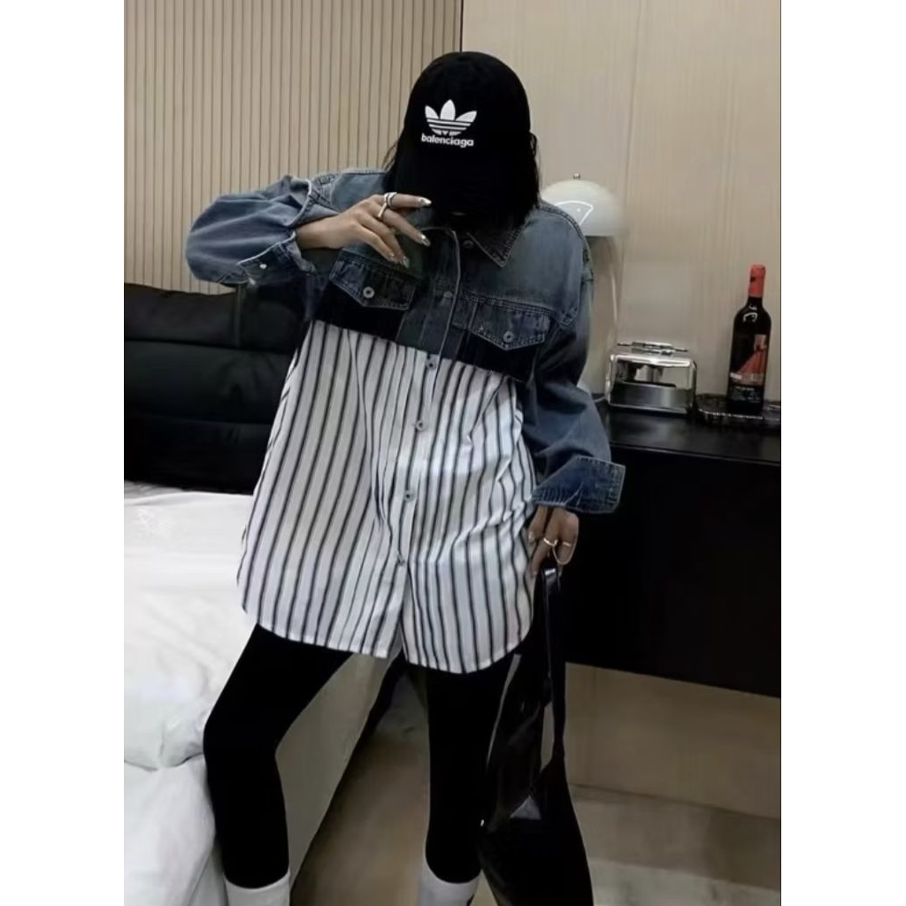 KEMEJA SHIRTผสมทูโทนผสมกางเกงยีนส์Conghzhouนําเข้าBKK BANGKOK platinum mall yaya gavana vshop chani 