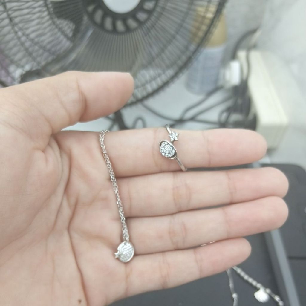 CLM สร้อยคอดาวกลม 73004 + แหวนไม้กางเขนดาว79044