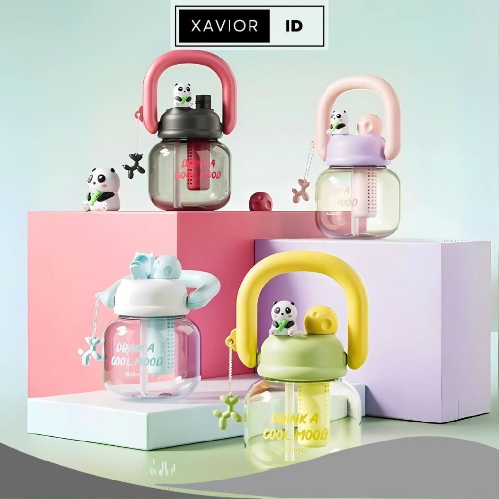 XV เครื่องดื่มขวด A Cool Mood โปร่งใสน่ารักตัวอักษร 800ml Tumbler Infused Handle Linlin Tritan