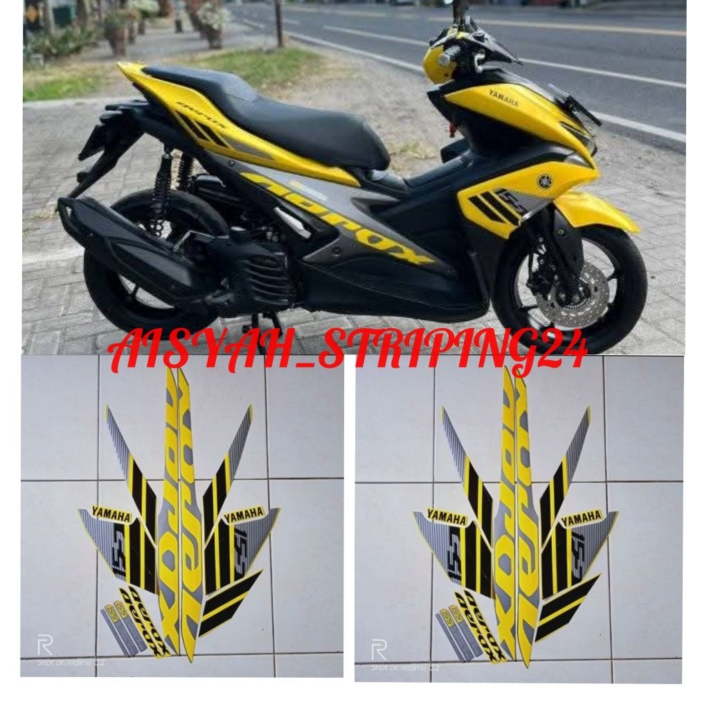 สติ๊กเกอร์ สติ๊กเกอร์ สติ๊กเกอร์ BODY LINE YAMAHA AEROX VVA 155 2018 YELLOW GREY