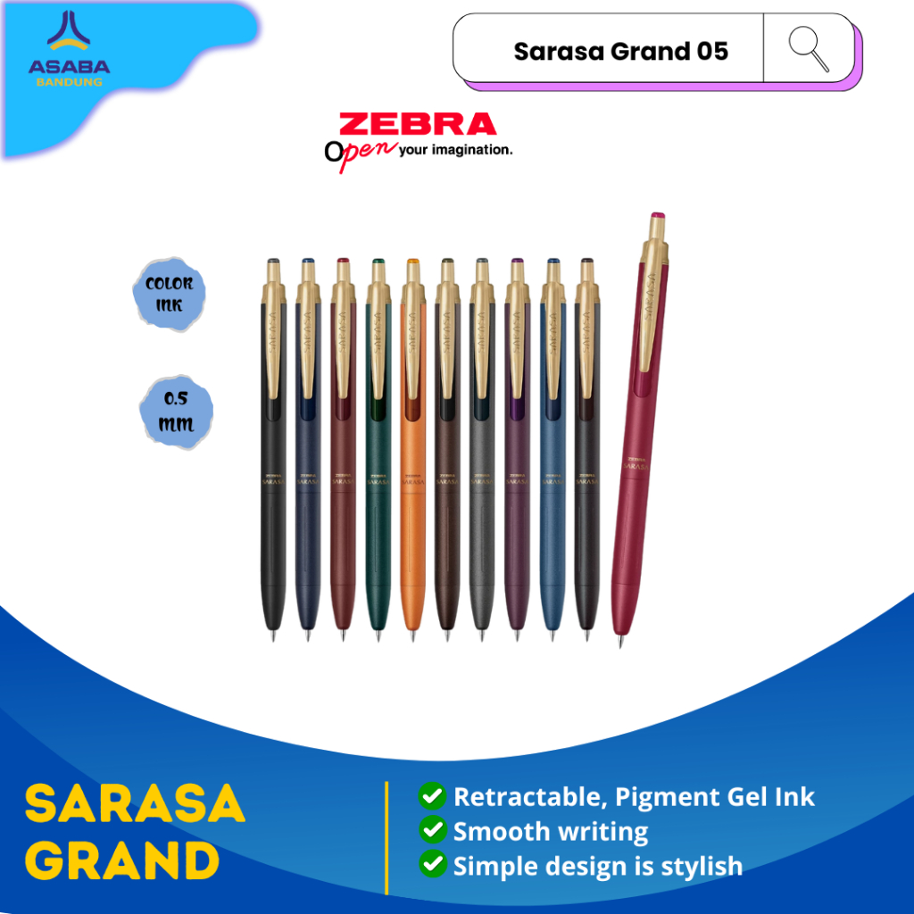 Asaba Bandung - Zebra Sarasa Grand Vintage / Sarasa Clip / Sarasa Vintage / Sarasa 0.5 / ปากกาเจลสีย