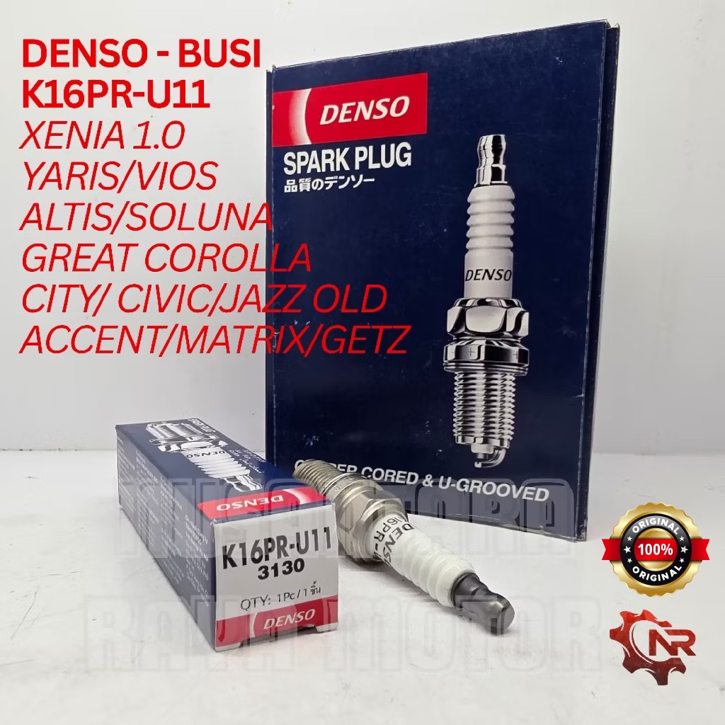 DENSO K16PR-U11 - หัวเทียน Xenia 1.0/ Vios/ Yaris/ Soluna/ Great Corolla/ Jazz Old/ Accent ORIGINAL 