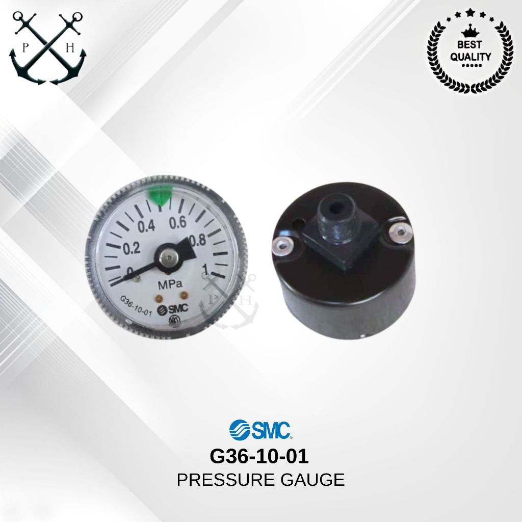 PRESSURE GAUGE SMC G36-10-01 (1/8") / G46-10-02 (1/4") 1Okg/1.0MPa