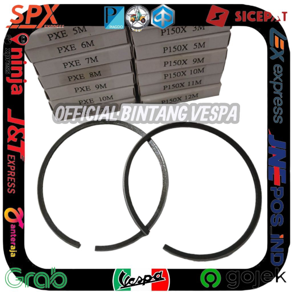 แหวนลูกสูบ 0 M - 12 M แหวนลูกสูบ vespa px excel เฉพาะ 0 - 12 M บางและหนา