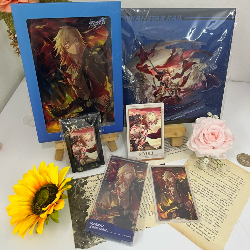 อย่างเป็นทางการ Honkai Star Rail HSR Mydei Amphorus ทราย Jewel Stande Limited การ์ดพวงกุญแจ Shikishi