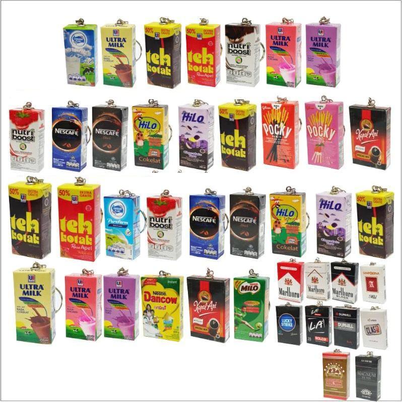 GANTUNGAN (10 ชิ้น) พวงกุญแจขนาดเล็กเครื่องดื่มกล่อง Mixue กล่องนม/เครื่องดื่มน้ําอัดลมพวงกุญแจของขว