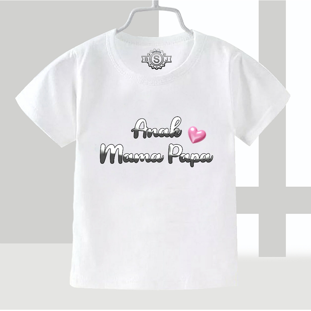 เสื้อยืดเด็กชายและเด็กหญิงพร้อม Mama Papas Writing 1-9 ปี