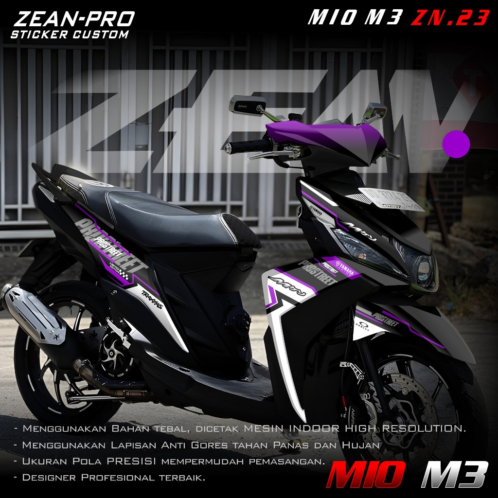ใหม่ล่าสุด Decal Sticker Yamaha Mio M3 125 Full body - Modification Variation Skotlet Sticker MIO Fi