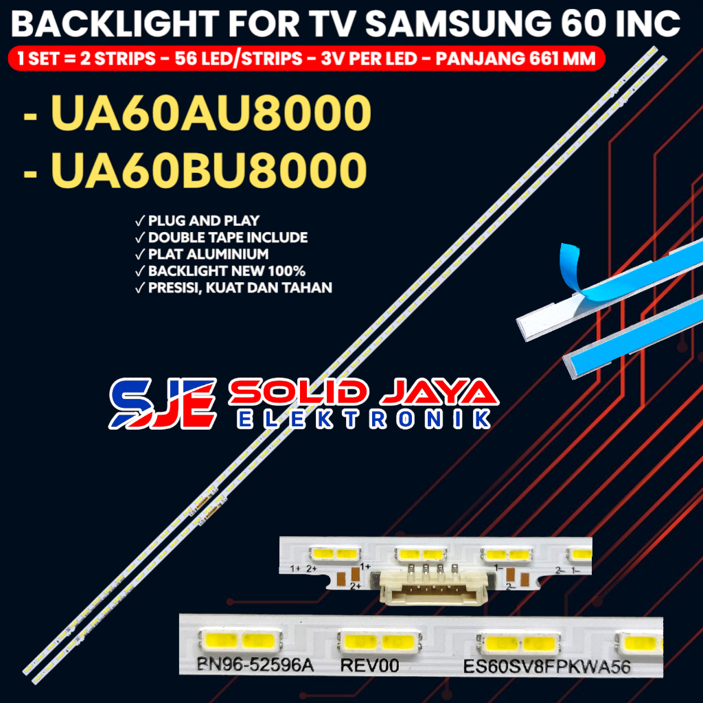 SAMSUNG 60 INCH TV BACKLIGHT 60AU8000 60BU8000 UA60AU8000 UA60BU8000 UA60AU8000K UA60BU8000K LED BL