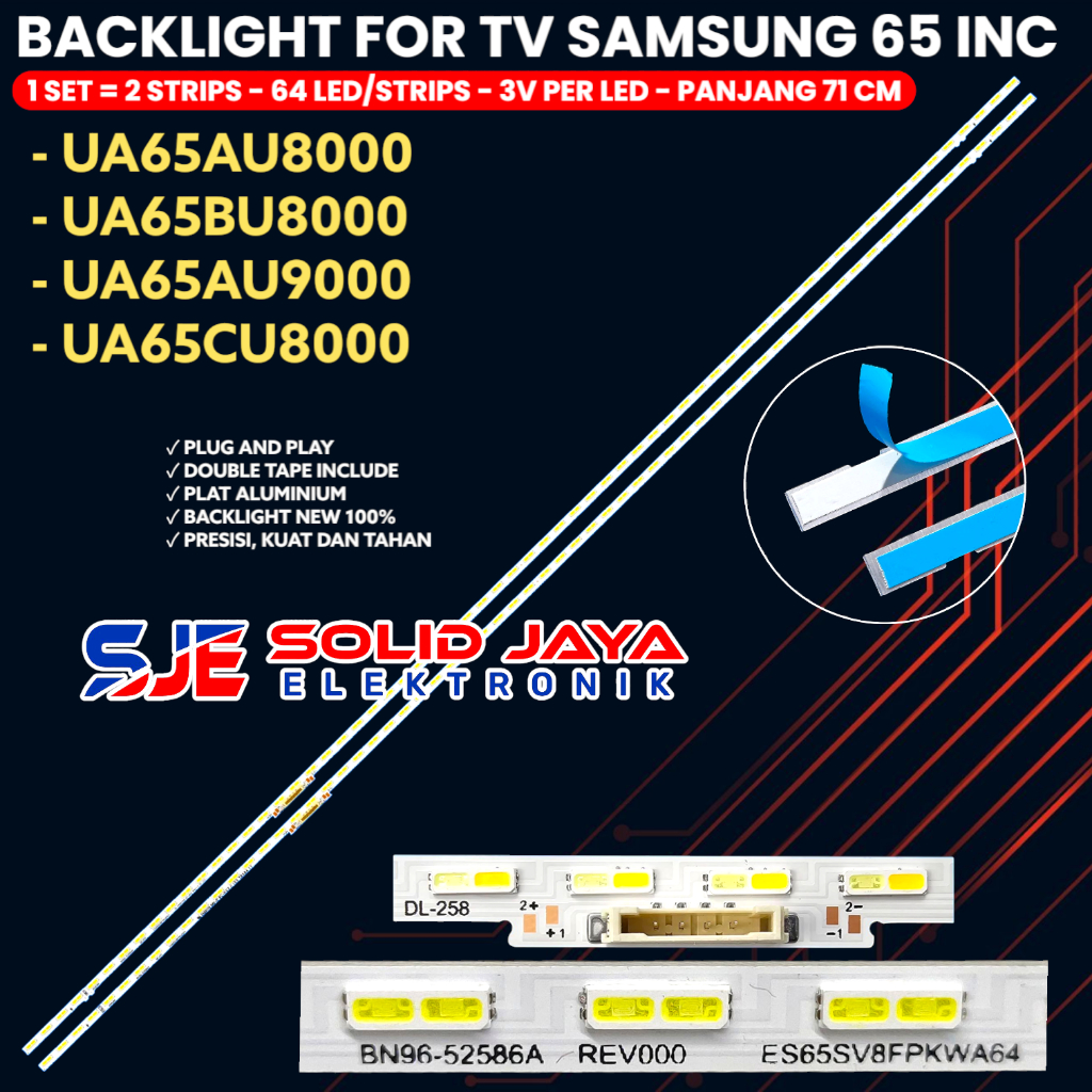 SAMSUNG 65 INCH TV BACKLIGHT UA65AU8000K UA65BU8000K UA65AU9000K UA65CU8000K BL LED 65AU8000K 65BU80