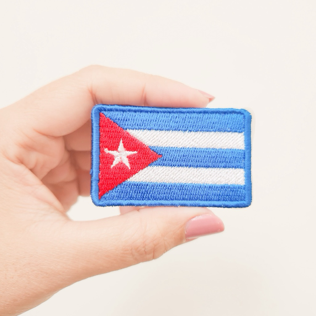 FLAG EMBROIDERY PATCH / CUBA FLAG BADGE EMBROIDERY / IRON PATCH
