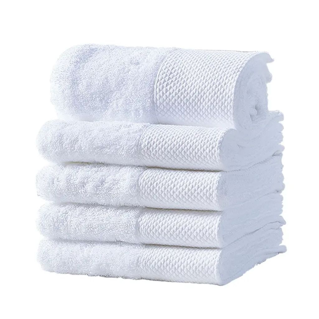 Hotel Elegance White Towel 80x150 สําลีเต็มหวี 30s/2 ตัดแต่งน้ําหนัก 800 กรัม ภาพถ่ายดั้งเดิม
