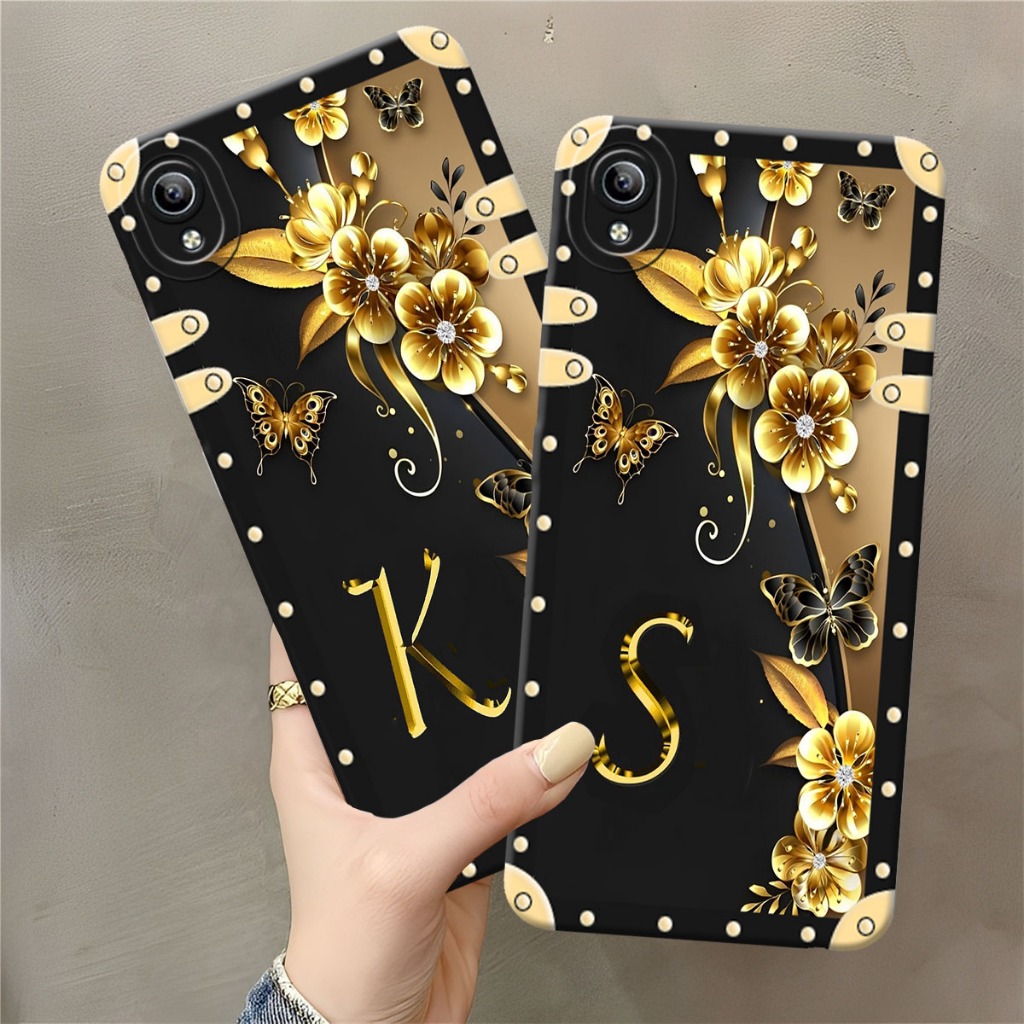 (FA-01) VIVO Y91C - Y1S - Y91 - Y95 - Y93 Softcase Procamera Silicon Case with initial motif Silicon