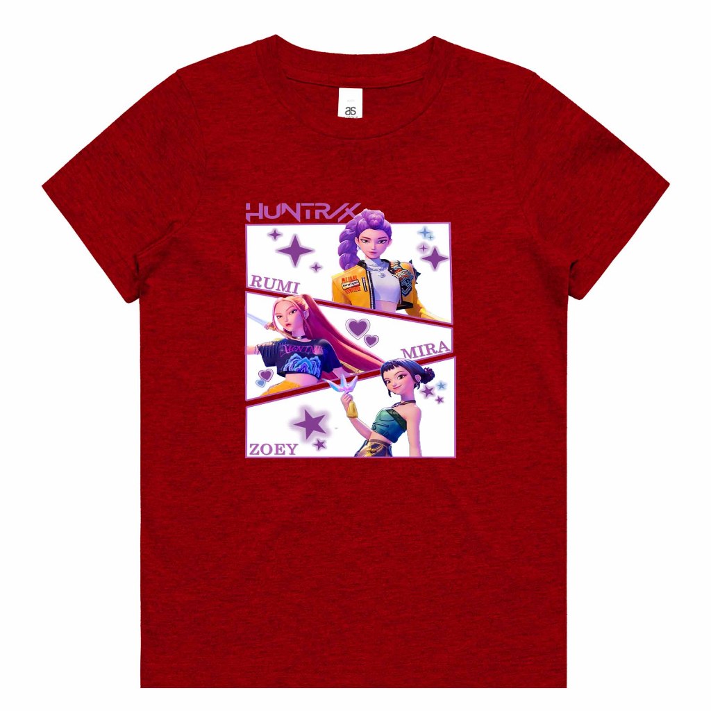 Huntrix Kpop Demon Hunters 2 เสื้อยืดสําหรับเด็กหญิงและเด็กชายแฟชั่น Unisex
