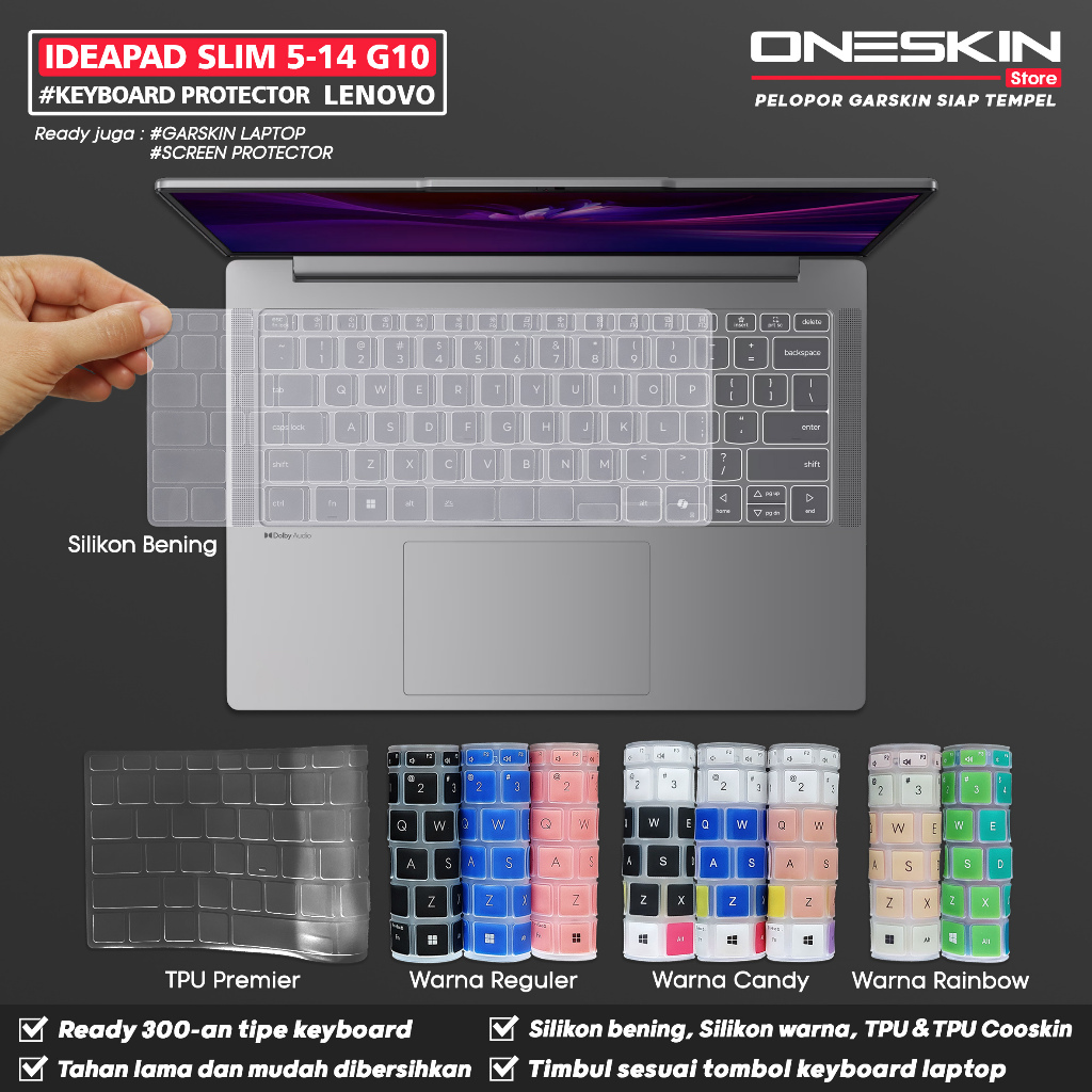 ฝาครอบแป้นพิมพ์เข้ากันได้กับ Lenovo IdeaPad Slim 5 5i-14 14AHP10 14AKP10 Gen 10 Tpu ซิลิโคนใส