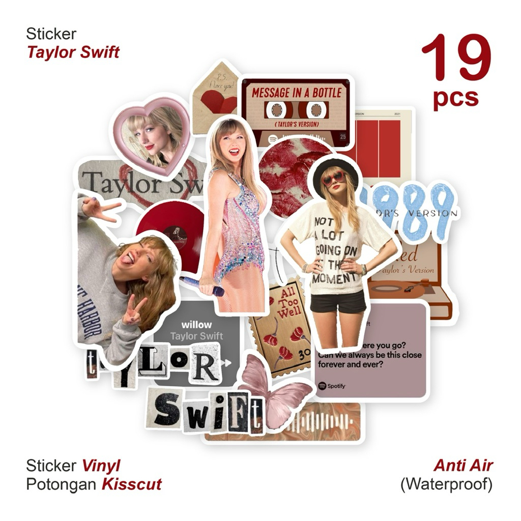 สติ๊กเกอร์ Taylor Swift 19 ชิ้น 0024 | สติ๊กเกอร์ TS Tay Swifties | Laptop Tumbler Ipad HP Sticker
