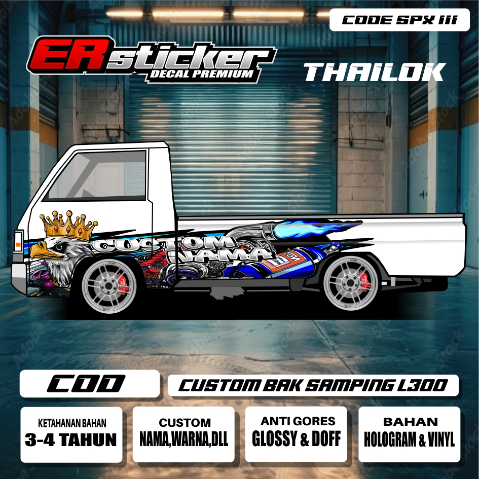 สติ๊กเกอร์ DECAL L300 SIDE BACK THAILOOK EAGLE / SPX 111-120 ฟรีชื่อที่กําหนดเองและสติ๊กเกอร์