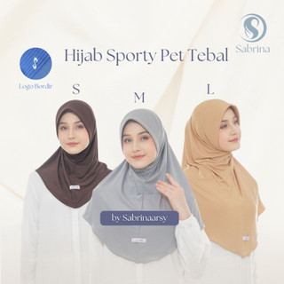 Sabrina Hijab Instan Bergo Pet Tebal size S M L Jersey Premium Bordir S